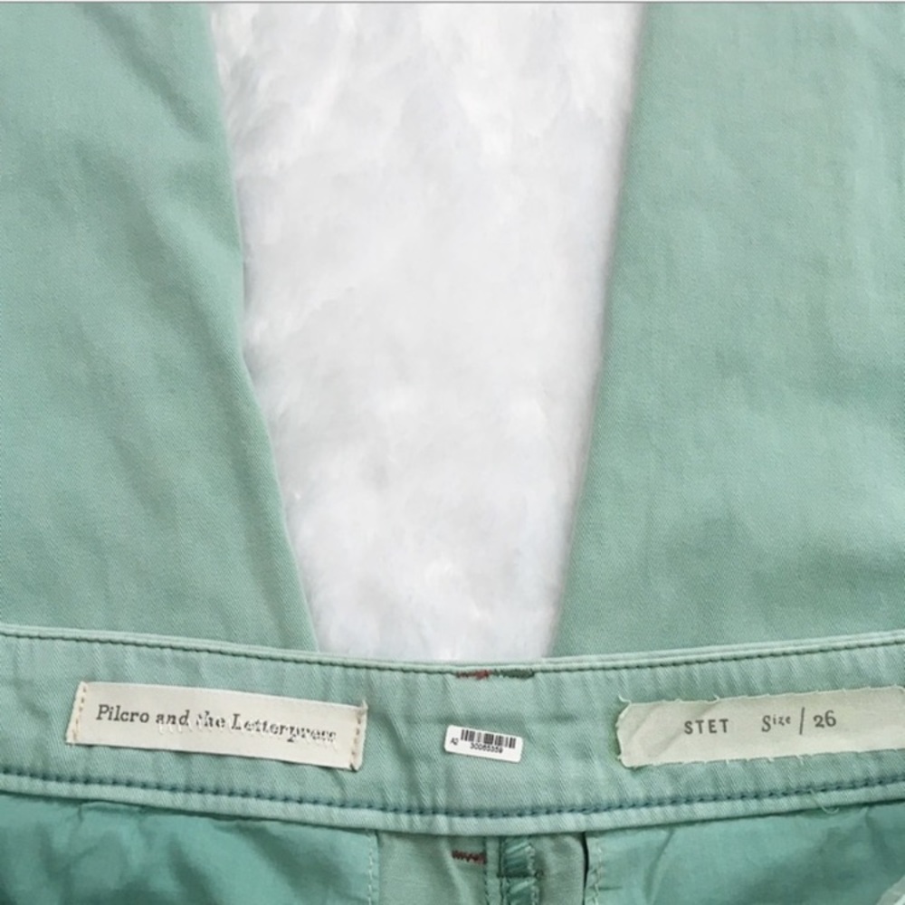 Anthropologie Pilcro and the Letterpress Mint Blue  Stet Ankle Pants, size 26 - Picture 6 of 7